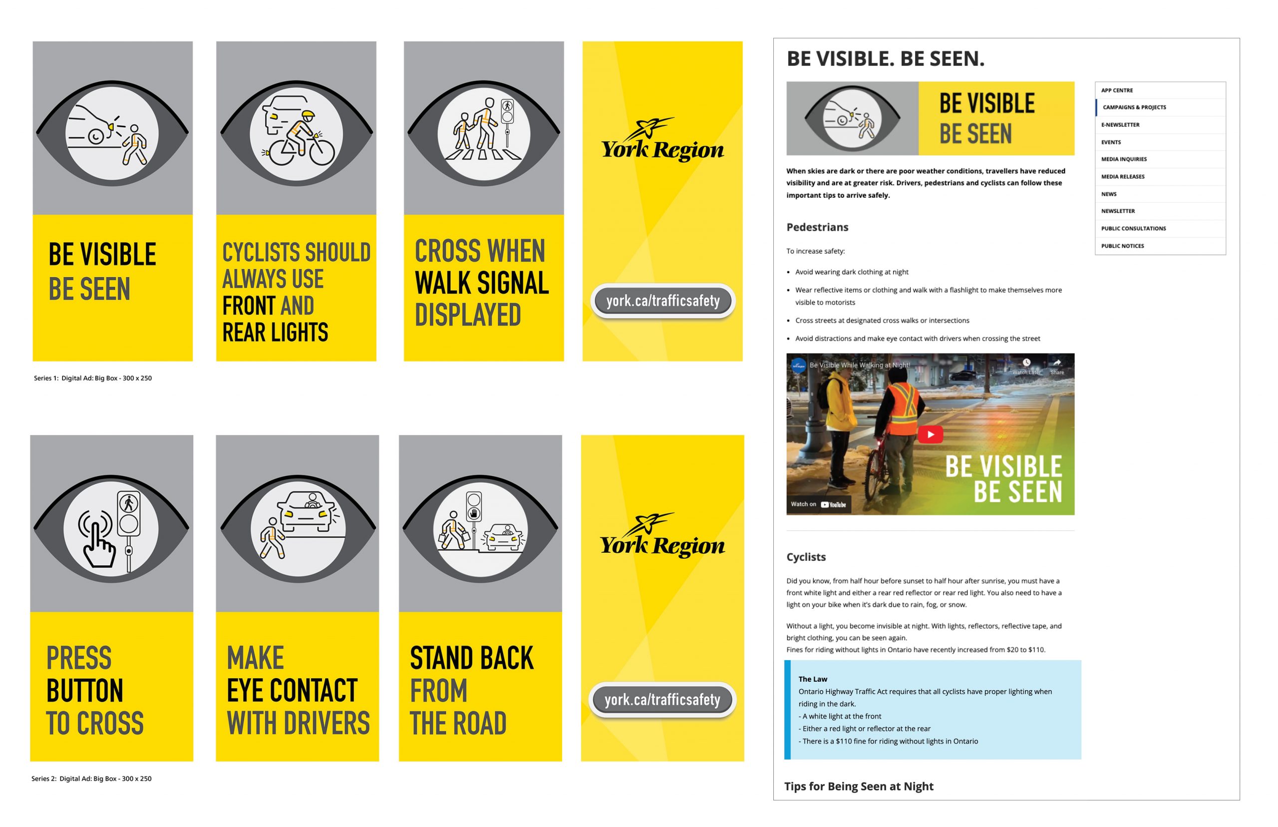 York Region Safety campaign elements